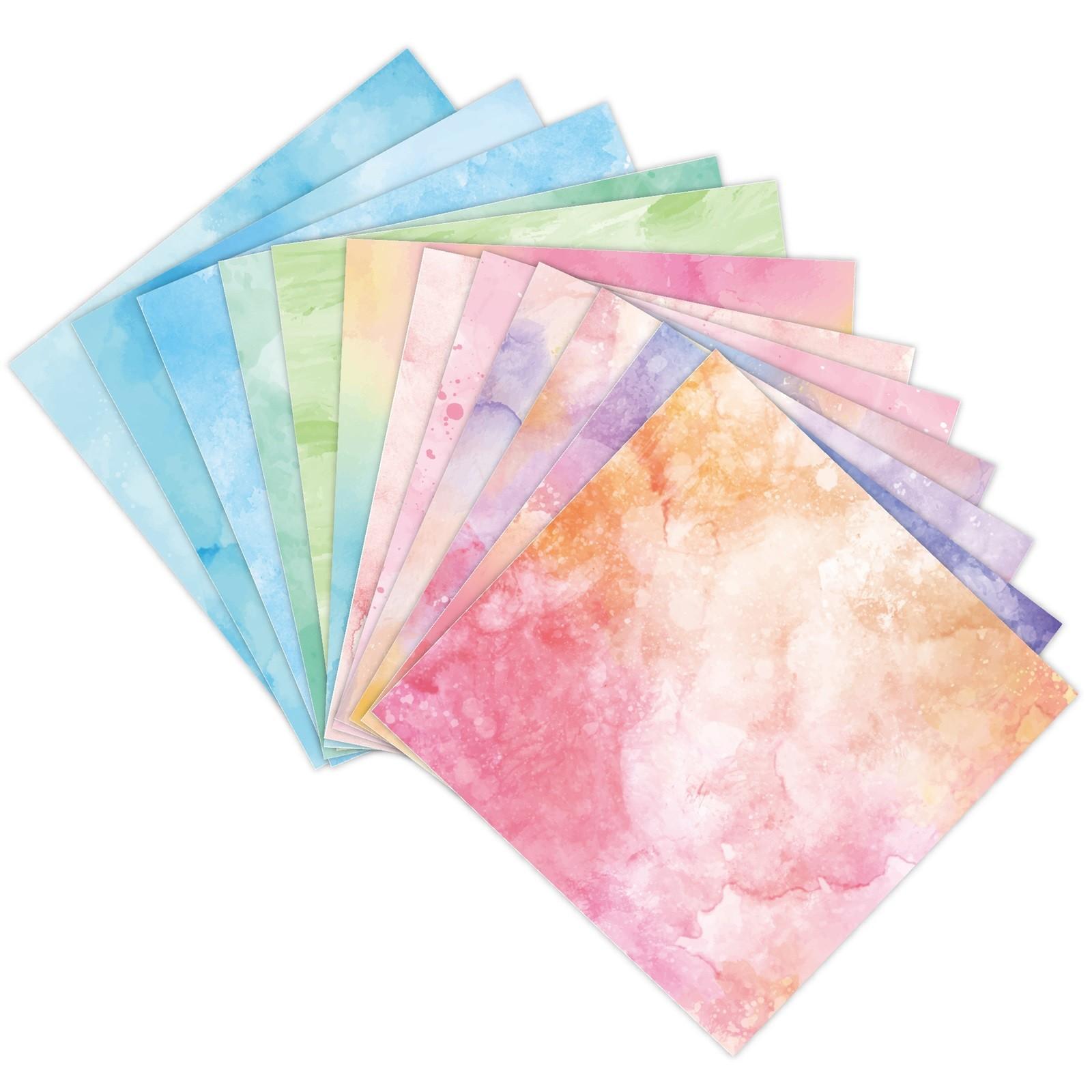 

Watercolor Paper Set, Decorative Paper For Card Making, Crafting, Scrapbooking, Decorations 12 Pieces One Size