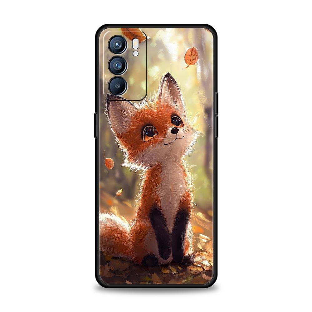 Red Fox Phone Case For Oppo Reno 13 12 11 10 7 F Find X5 X6 A98 A80 A79 A78 A57 A54 A31 A17 Pro 5G Soft TPU Cover Fundas Capas