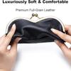 Vintage Leather Kiss Lock Eyeglass Case Soft Solid Color Sunglasses Case Portable Eyebrow Pencil Box for Women