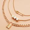 Multi Layered Fashion Women's Pendant Necklace Simple Dice Metal Accessories For Daily Party Banquets Trendy Girls' Necklace Set