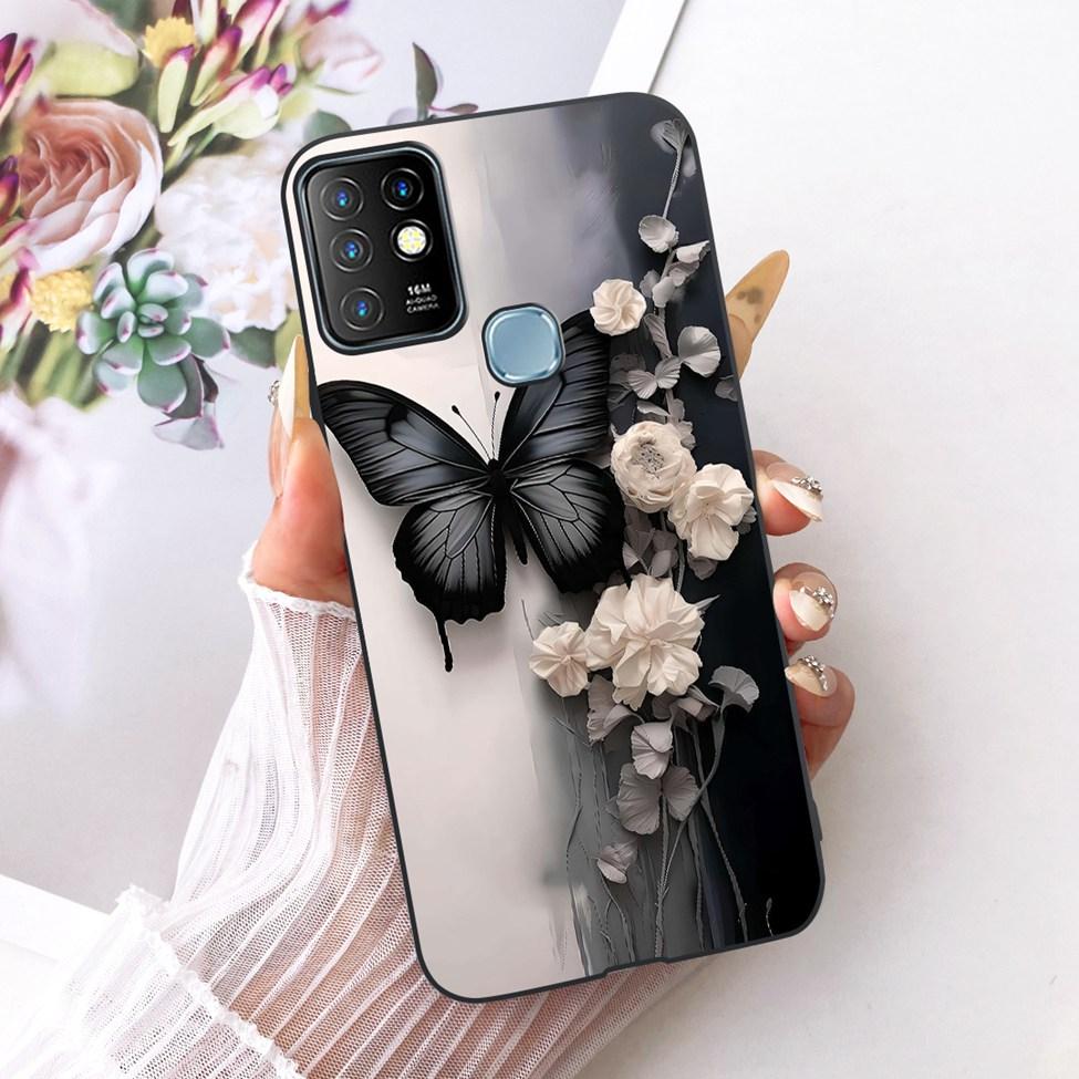 Case For Infinix Hot 10 Cover Aesthetic Cute Cat Fashion Funny Painted Bumper For Infinix Hot10 X682B X682C Casing