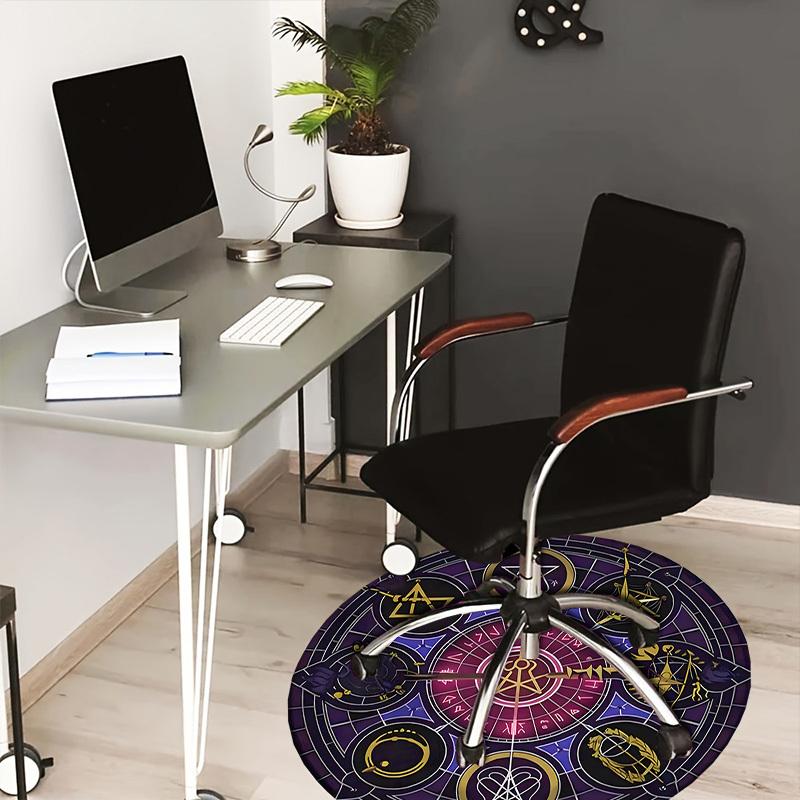 1pc Office Carpet Chair Mats Magical Seal Symbols Perfect for Decorating Office Chairs, Living Rooms, Or Bedrooms.YDT085