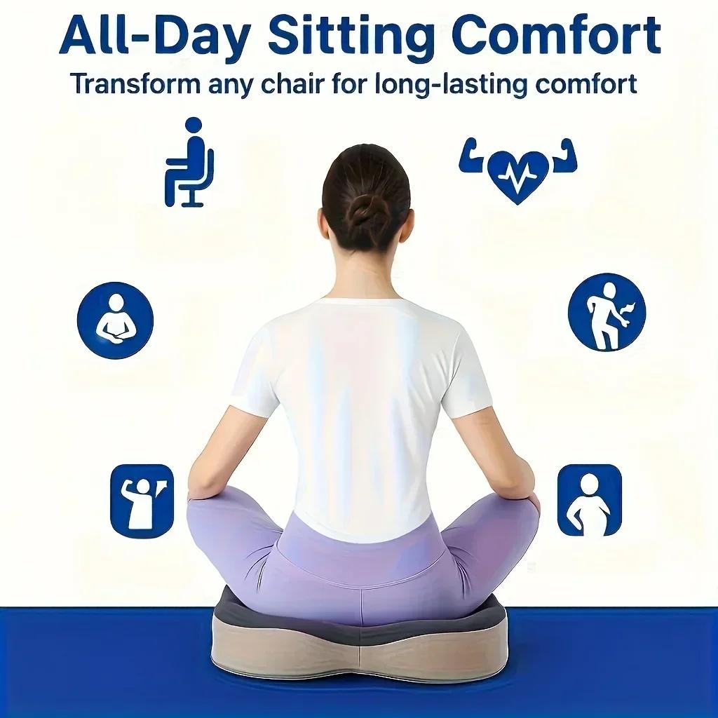 Non Slip Memory Foam Prostate Cushion for Tailbone Sciatica Back Pain Relief Comfort Chair Car Seat Cushion with Cover