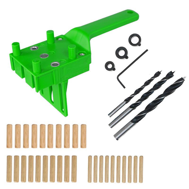 3-In-1 Handheld Woodworking Dowel Jig Self-Centering Drill Guide Kit 6/8/10mm Straight Hole Positioning Puncher Joinery Tools