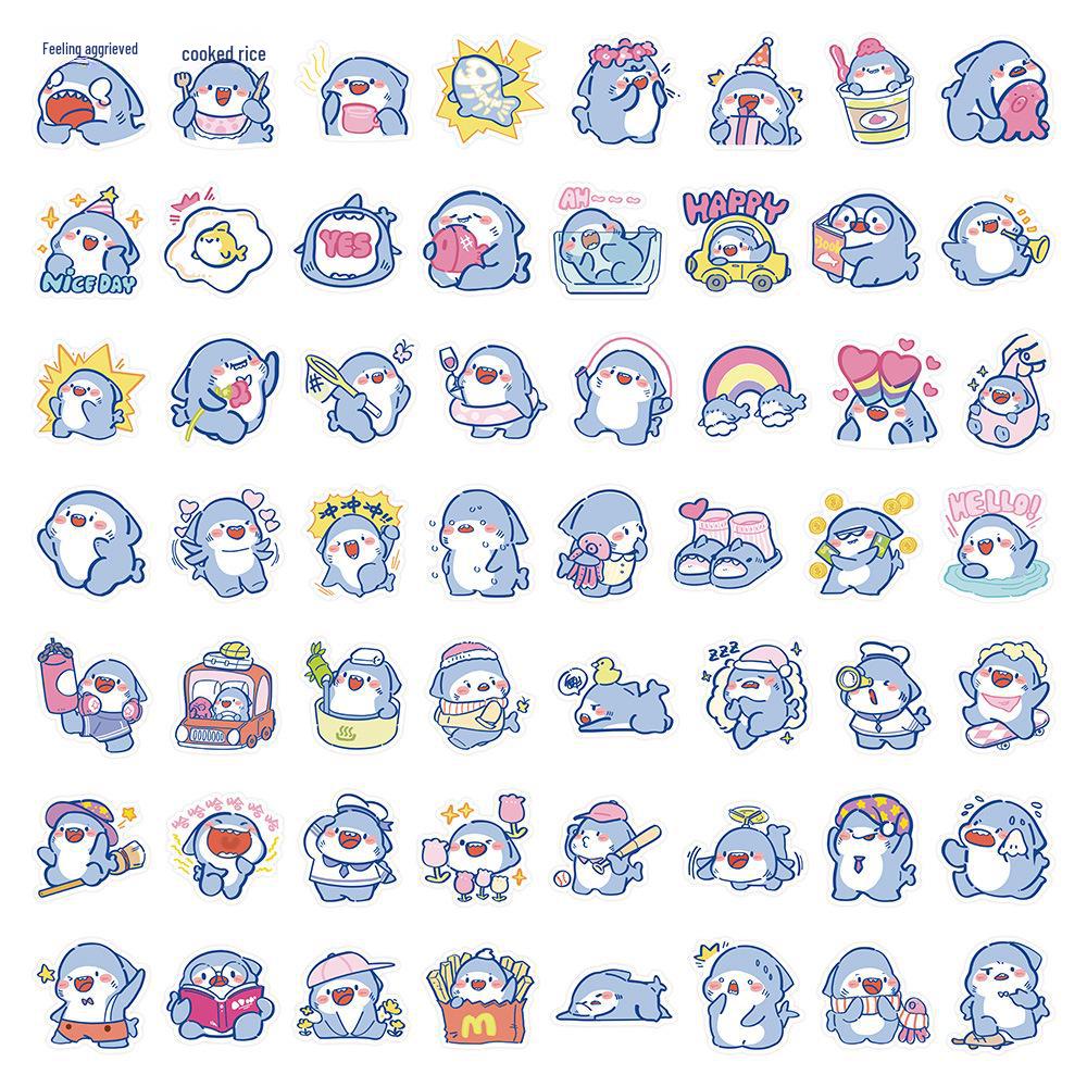 60-Piece Cute Animal Graffiti Sticker Set for Phone Cases, Water Bottles, and Laptops
