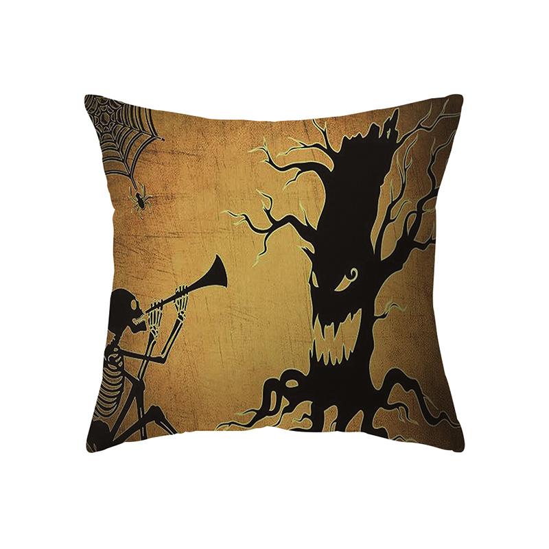 Devil Pumpkin Throw Pillow Cover Halloween Theme Throw Pillow Cover Sofa Chair Bed Cushion Cover Home Decor