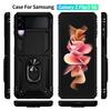 Suitable for Samsung Z Flip5 Sergeant Ring Anti Fall Protector Fold4 Folding Bracket Mobile Case