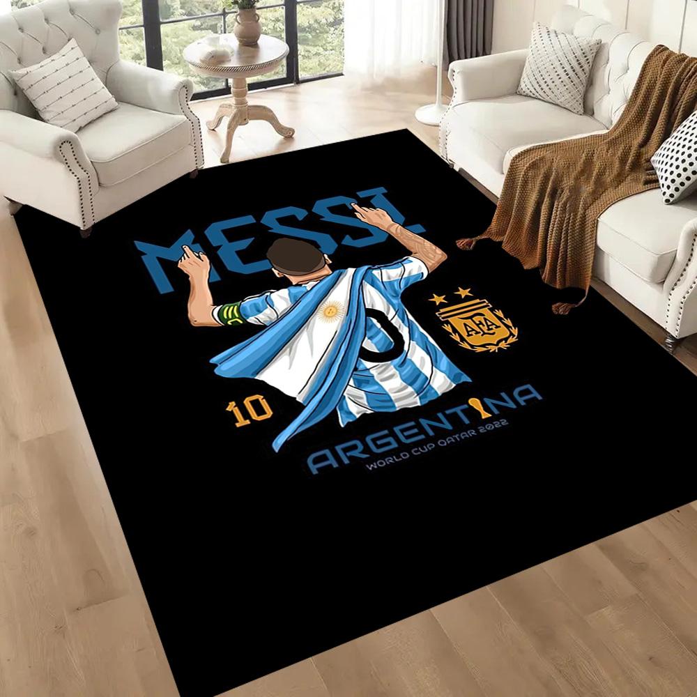 Messi's Iconic Number 10 Square Rugs Are a Great Choice for Living Rooms, Bedrooms, Home Décor, and As Gifts.