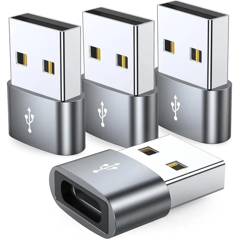 

4-Pack USB C Female to USB Male Adapter Type C to USB A Charger Cable Converter,Compatible with iPhone iPad Samsung Galaxy Pixel сірий