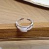 Day Cold Wind Zircon Light Luxury High Sense Open Ring Exquisite Geometric Personality Niche Ring Woman