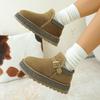 Fashion Women Boots Warm Short Plush Slip On Shoes 2025 New Sexy Thick Bottom Ankle Boots Metal Rivet Decoration Furry Snow Boots Women
