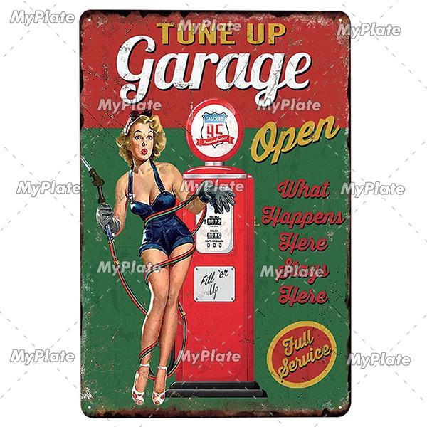 Garage Metal Sign Vintage Plaque OilGas Tin Sign Wall Decor For Man Cave Plate Crafts Art Poster Racing Car Custom