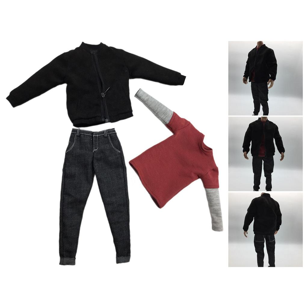 1/6 Scale Male Figure Doll Clothes Jacket and Pants Handmade Miniature Clothing Costume for 12 inch Doll Model Figures Body Accs