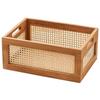 Bamboo Woven Wooden Storage Basket Desktop Organizer Decorative Home Decor Sundry Holder Shelf