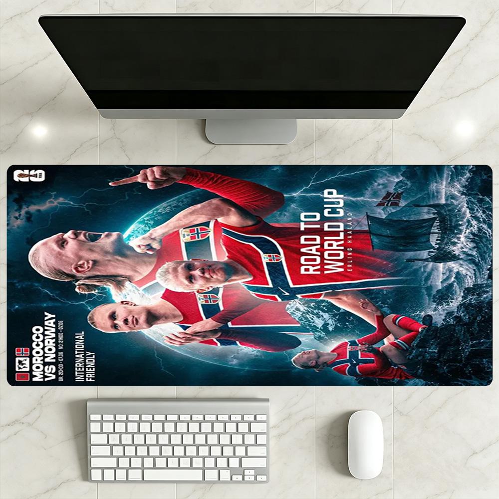 Haaland Large Mouse Pad Keyboard Pad Computer Desk Mat Non-Slip Rubber Bottom Office Desk Accessory