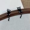 Sweet Black Cat Ear Studs Simple Cartoon Earrings Accessories Black Cat Earrings  Jewelry Gifts