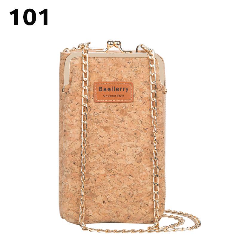 Baellerry Women's Large Capacity Crossbody Wallet - Fashion Wood Grain, Multi-Card Slot, Phone Bag, Korean Style