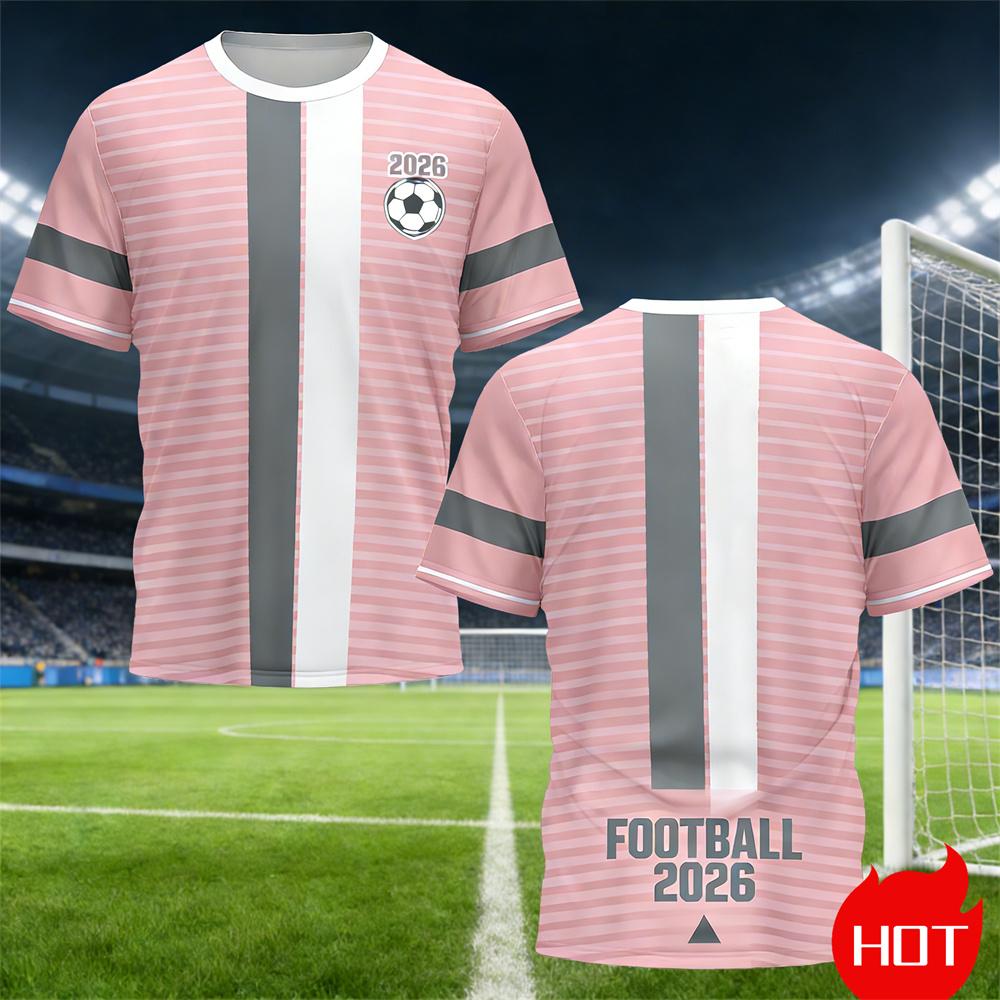 Summer Men's T-Shirt Stripe training original football jersey round neck t shirt for man Quick drying sport T-shirt y2k clothing