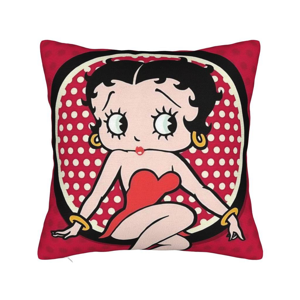 Cute Cartoon Girl BBetty Boops Square Pillow Cases Cushion Covers Creative Zippered Decor Pillowcover for Home xcm