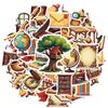 Vintage Retro Office Decals Nostalgic Antique Stationery School Supplies Stationery Stickers For Guitar Suitcase