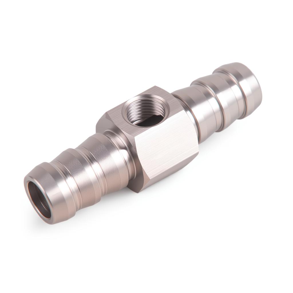 1/2NPT Or 3/8NPT Fuel Line Hose T-Fitting Adapter Fit 1/8-27 NPT Port For Fuel Pressure Gauge Sensor With Hose Clamps