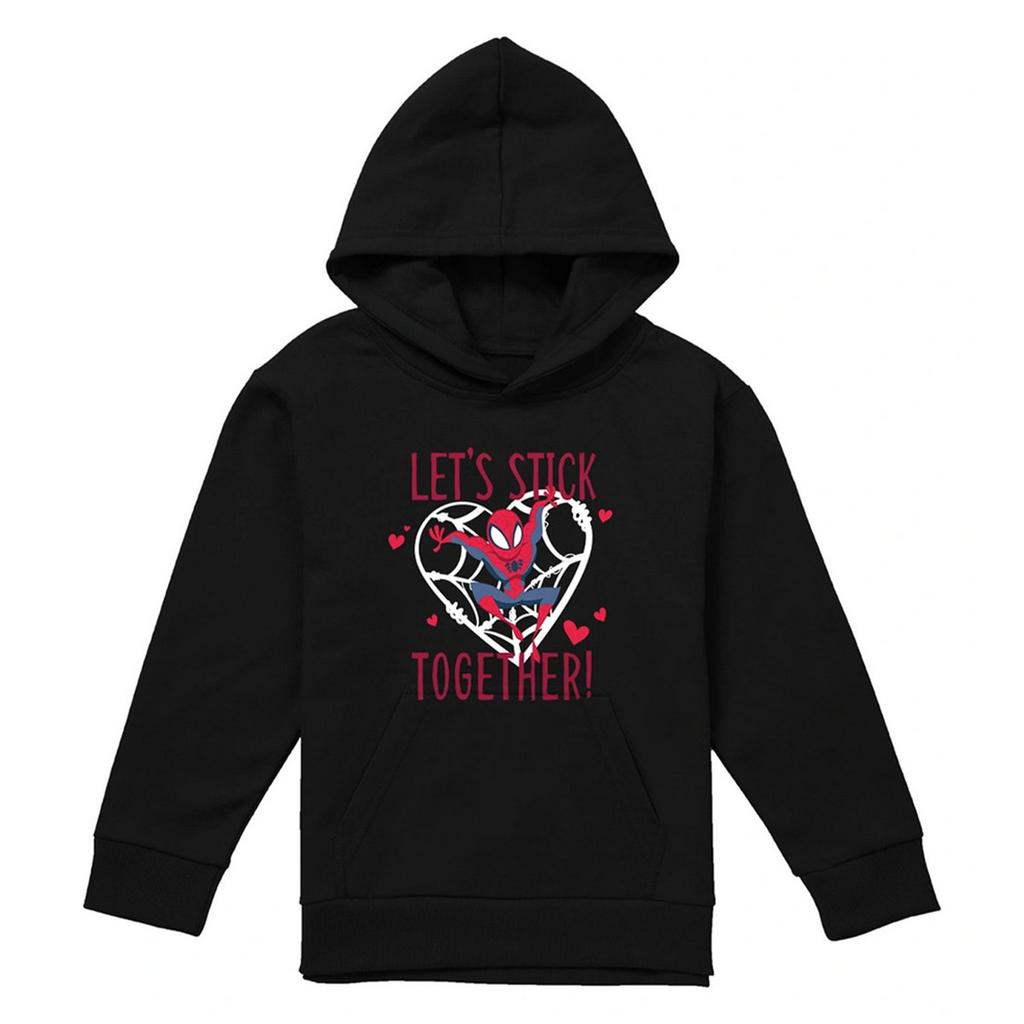 Spider-Man Childrens/Kids Let´s Stick Together Pull Over Valentine`s Day Hoodie