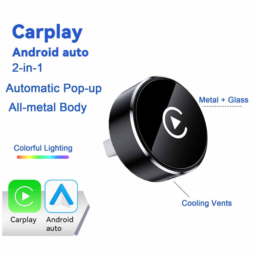 2-in-1 Wireless Android Auto Adapter, Plug Play Converts Wired To Wireless, Fast Auto-Connect, No Delay