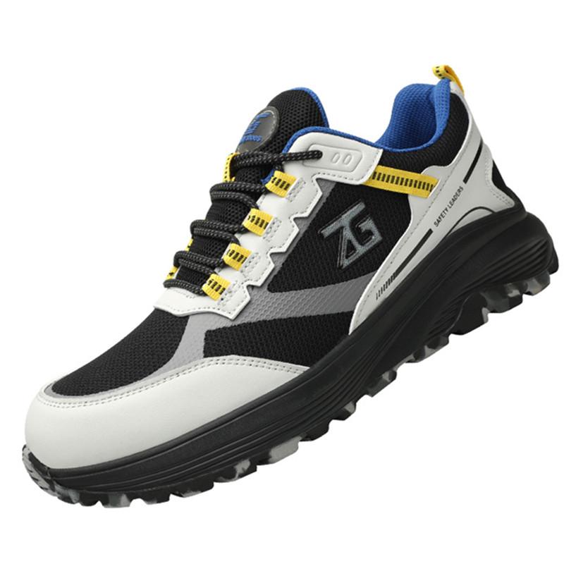 

Легкая защитная обувь со стальным носком, мужская рабочая обувь с защитой от проколов, мужская дышащая промышленная обувь, неразрушимые рабочие защитные ботинки 46 белый