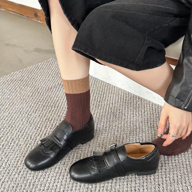 

Versatile 2025 autumn new retro fringed suede fashion shoes 39 світло-коричневого кольору