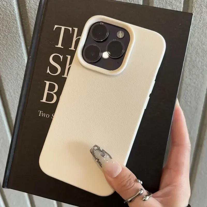 Luxuriöse Matte Weiche Leder Candy Handyhülle Für iPhone 16 15 14 Plus 13 12 11 Pro Max Linsenschutz Stoßfeste Silikonhülle