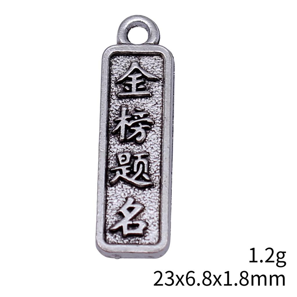 Tag Charm Pendant Chinese Wishing Words Good Fortune For DIY Bracelet Necklace Oriental Lucky Jewelry Making Supplies