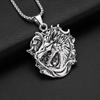 Retro Faucet Men's Distressed Embossed Dragon Brand Accessories Pendant Necklace