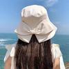 Bucket Hat with Hand-Knotted Bow Decoration Flat Dome Wide Brim Women Fisherman Hat Summer Outdoor Sun Protection Hat