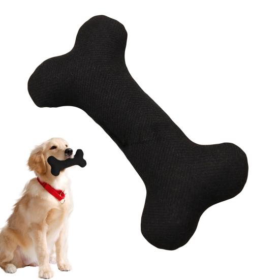 Giocattolo per Cani a Forma di Osso Morbido Riempito di Cotone Resistente al Morso con Suono Integrato Giocattolo Elastico da Masticare per Cani