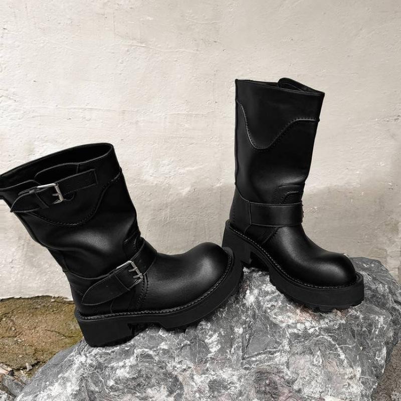 

Осень и зима женские ботинки Мартин кожаные большого размера кожаные ботинки рукав обхват бедра высокие ботинки новые на толстой подошве из коровьей кожи женские ботинки 40