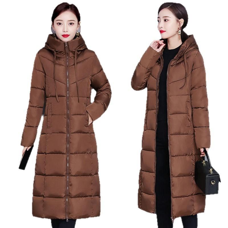 Medium and Long Large Size New Down Cotton Clothes Thickened Women's Long Knee Cotton Clothes Women's