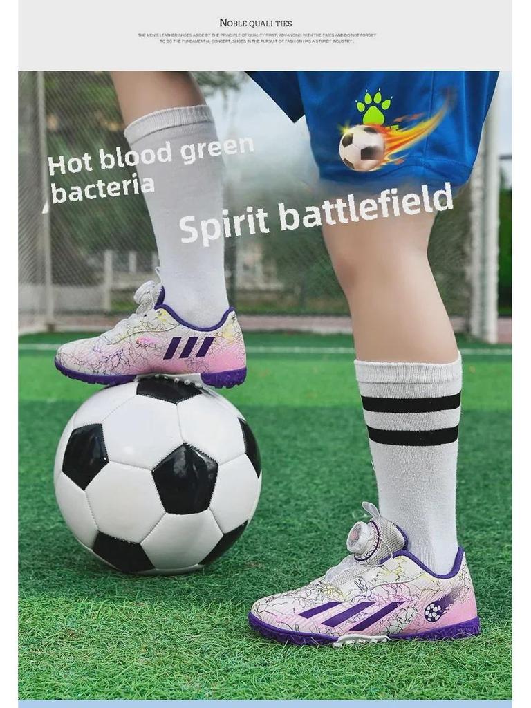 Kids' Low-Top Rotating Buckle Football Shoes for Boys and Girls