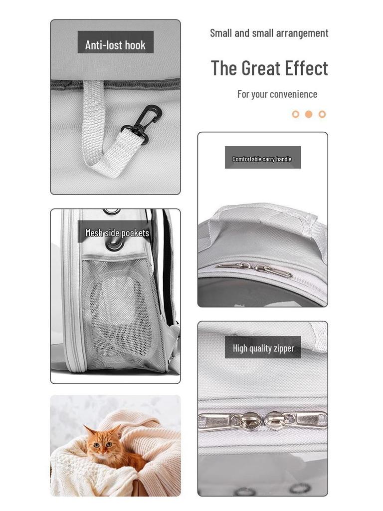 Transparent Space Capsule Pet Backpack for Cats & Small Dogs