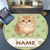 Custom Name,Cute Cat Portrait Series pattern round rug,Carpet Rug for Living Room Bedroom Playroom ,Non-slip Floor Mat,Holiday Gifts and Birthday Gift