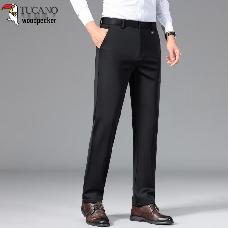 TUCANO Men's Wrinkle-Resistant Straight Leg Business Casual Trousers