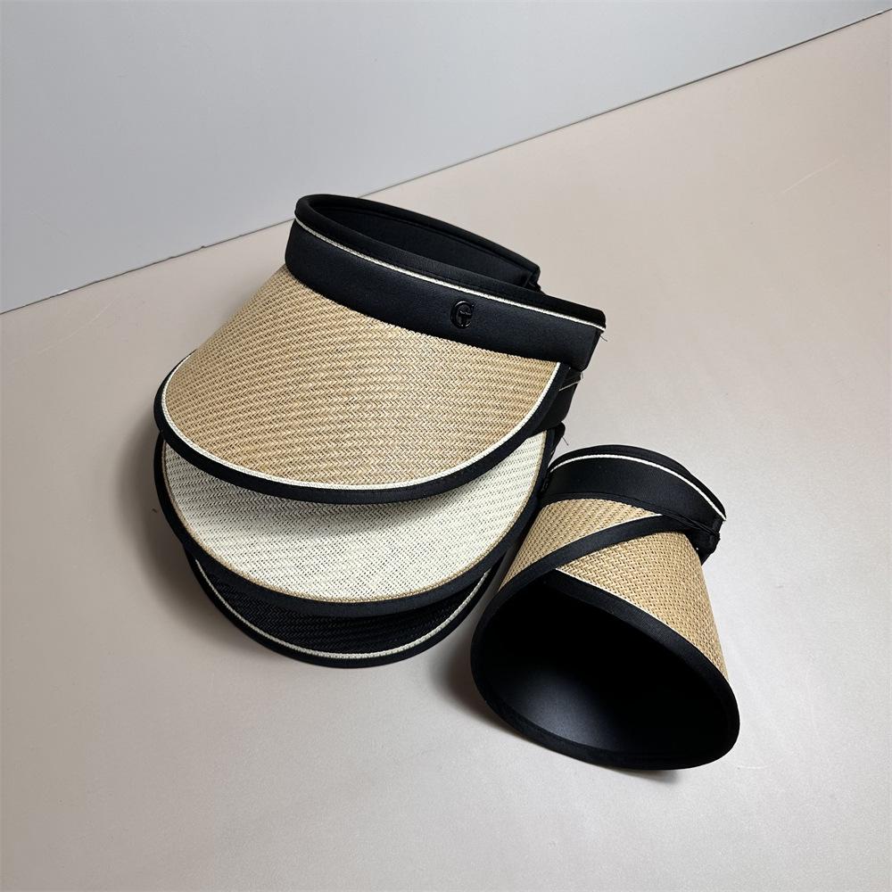 New straw empty top hat summer fashion sunshade empty top straw hat anti-ultraviolet breathable windproof straw hat women