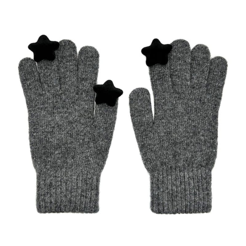 

ИНОМИРНЫЕ Звездные Шерстяные Перчатки [Серые] FREE