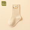 Korean Style Baby Antibacterial Mid-Calf Socks – Combed Cotton, Odor-Resistant, Newborn Spring/Autumn Collection.