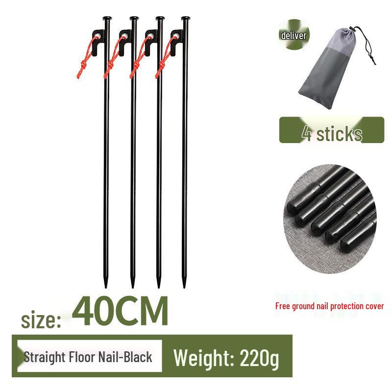 Steel Tent & Tarp Pegs: Thickened, Windproof, Long Camping Peg Set for Outdoor Use