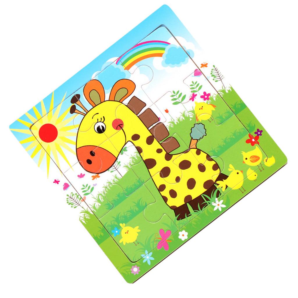 Dřevěné puzzle pro batole Přenosná hračka se zvířátky pro rané vzdělávání pro děti od 3 let