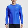 SAUCONY Solid Color Running Stretch Sweat-Wicking Crew Neck Pullover Knit Long Sleeve T-Shirt Men Tops Bright-Blue SC2230118A-BL02