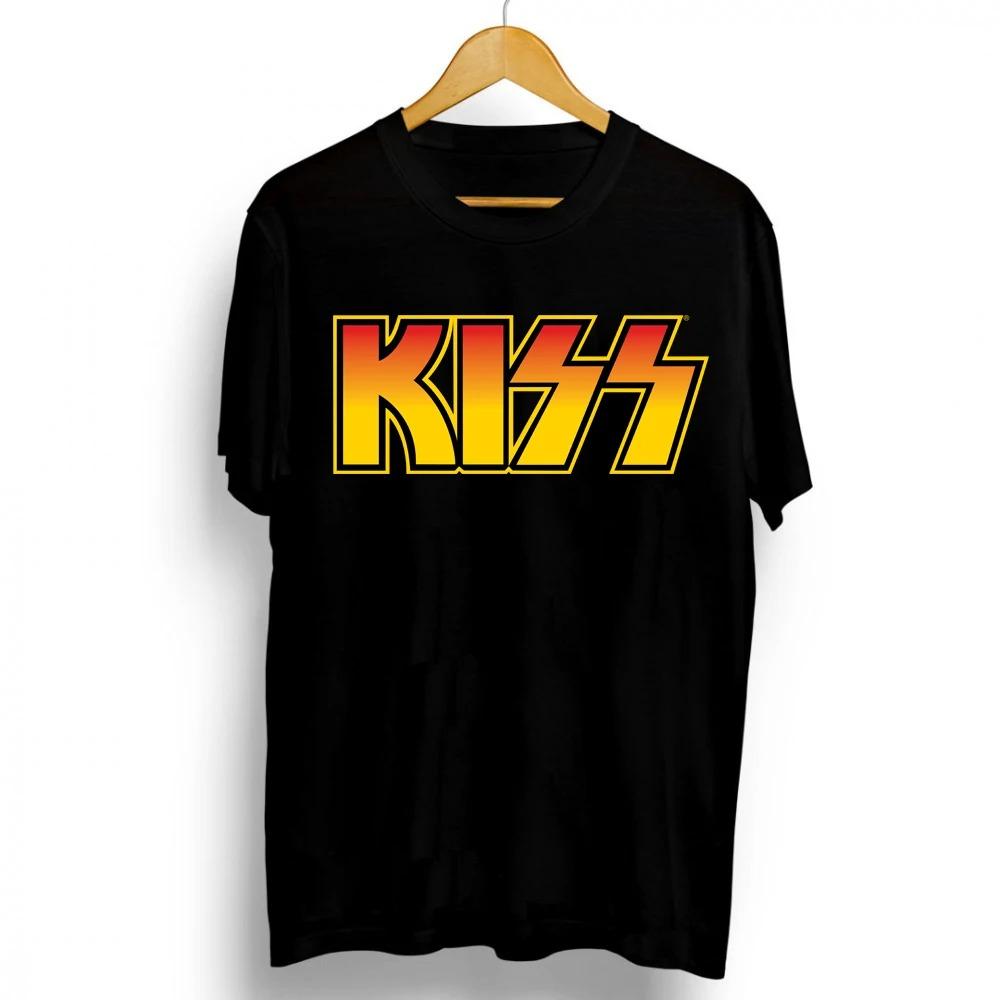 2021 New Fashion Kiss Band Rock Letter Poster Men's T-Shirt Graphics Funny Casual Short Sleeve Round Neck Shirt Hip Hop Tees