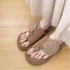 Fashion Women's Slippers New Summer Flat Round Toe Rose Sandals Fashionable Comfortable Soft Sole Wear-resistant Slippers Women Shoes