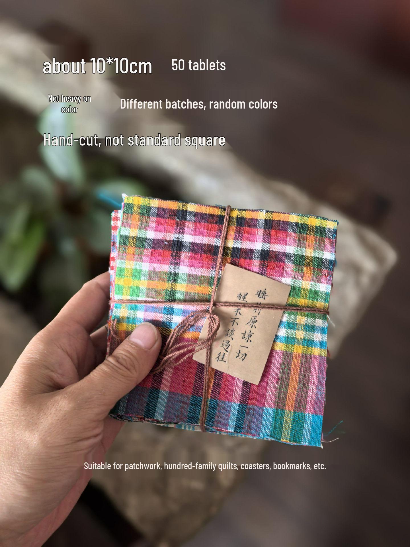 30-100 Pieces Hand-Dyed Pure Cotton Coarse Cloth Set | Handmade DIY Fabric