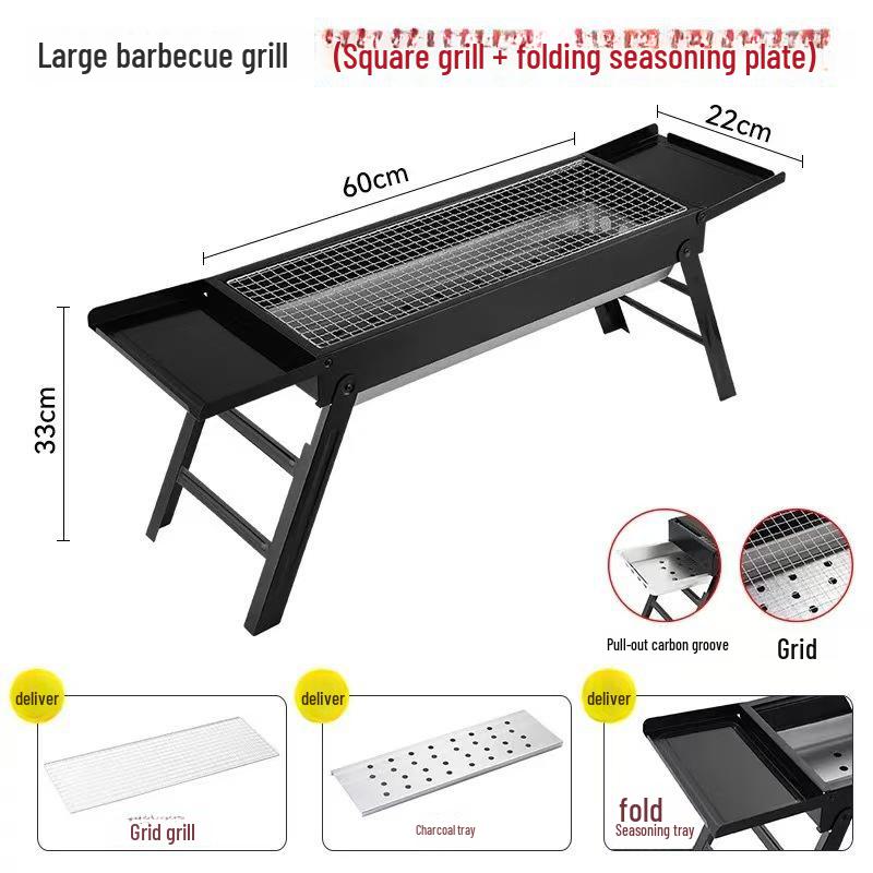 Portable Foldable Charcoal Grill for Outdoor Camping and BBQs